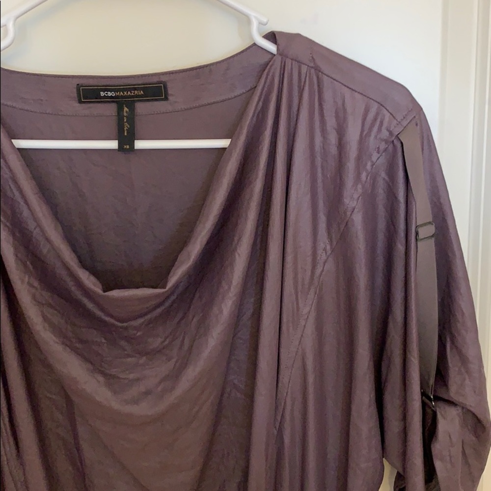 Vintage BCBG drape neck metallic mini